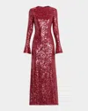 Lapointe Sequined Flare-sleeve Gown