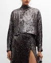Lapointe Sequin Caftan Top In Cacao