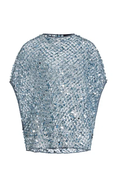 Lapointe Sequined Net-mesh Cape T-shirt