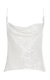 LAPOINTE SEQUINED SATIN CAMISOLE TOP