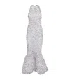 Lapointe Sequinned Fishtail Midi Dress In Silver