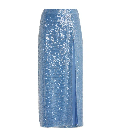 Lapointe Sequinned Midi Skirt In Blue