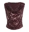 Lapointe Sequinned Top In Burgundy