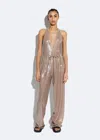 Lapointe Sheer Sequin Drawstring Pant In Smoke