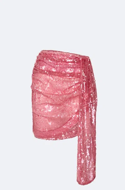 Lapointe Sheer Sequin Mini Skit In Lotus