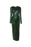 Lapointe Shiny Jersey Sarong Dress In Forest