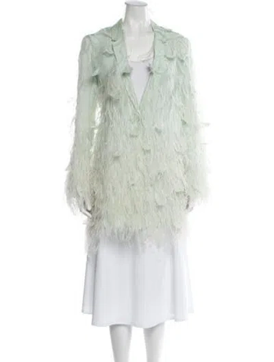 Pre-owned Lapointe Silk Coat In Green