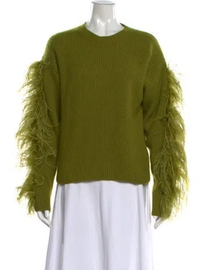 Pre-owned Lapointe Silk Crew Neck Sweater In Green