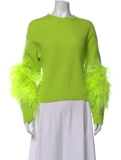 Pre-owned Lapointe Silk Crew Neck Sweater In Green