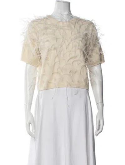 Pre-owned Lapointe Silk Crew Neck Sweater In Neutrals