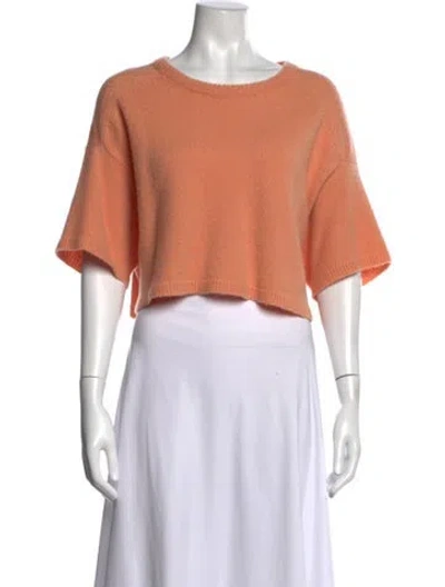 Pre-owned Lapointe Silk Crew Neck Sweater In Orange