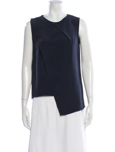 Pre-owned Lapointe Silk Crew Neck Top In Blue