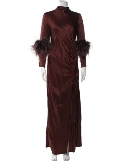 Pre-owned Lapointe Silk Long Dress In Brown