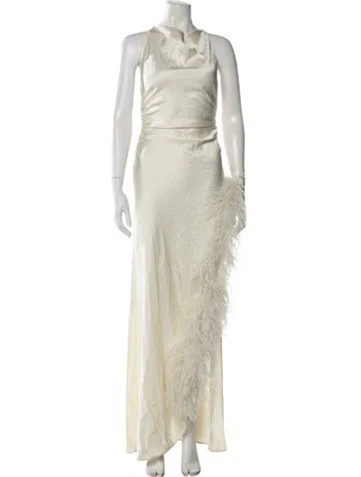 Pre-owned Lapointe Silk Long Dress In Neutral