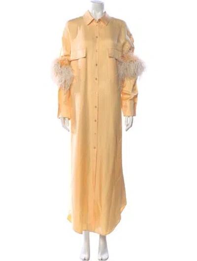 Pre-owned Lapointe Silk Long Dress In Orange