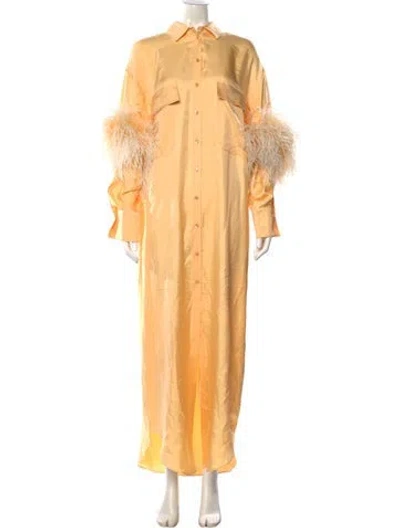 Pre-owned Lapointe Silk Long Dress In Orange