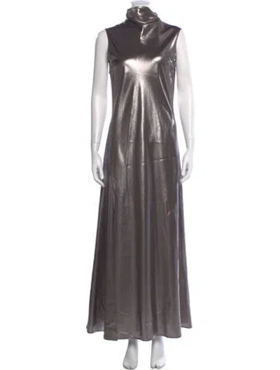Pre-owned Lapointe Silk Long Dress W/ Tags In Silver