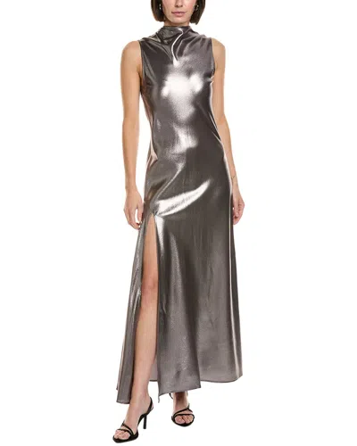 LAPOINTE LAPOINTE SILK METALLIC DRAPE DRESS