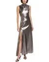 Lapointe Silk Metallic Drape Dress In Multi