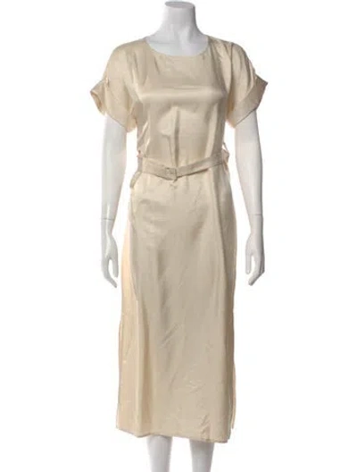 Pre-owned Lapointe Silk Midi Length Dress In Neutral