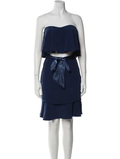 Pre-owned Lapointe Silk Mini Dress In Blue