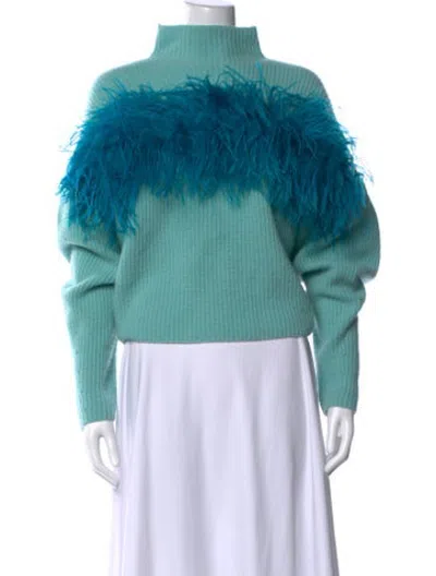 Pre-owned Lapointe Silk Mock Neck Sweater In Blue
