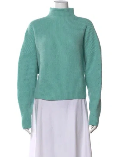Pre-owned Lapointe Silk Mock Neck Sweater In Green
