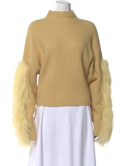 Pre-owned Lapointe Silk Mock Neck Sweater In Neutral