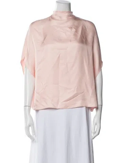 Pre-owned Lapointe Silk Mock Neck Top W/ Tags In Pink