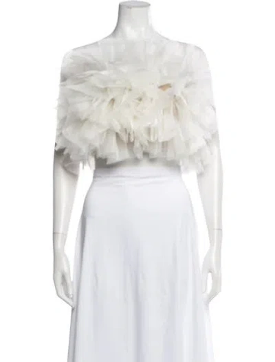 Pre-owned Lapointe Silk Off-the-shoulder Top W/ Tags In White