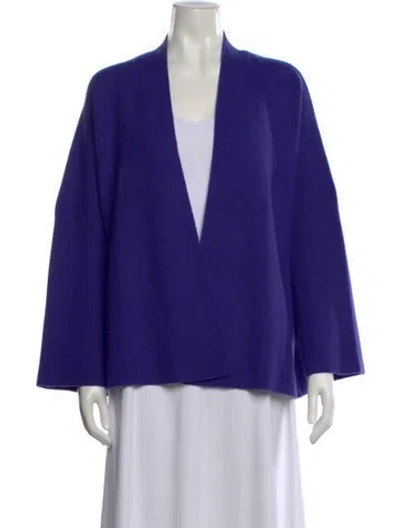 Pre-owned Lapointe Silk Open Front Sweater In Blue