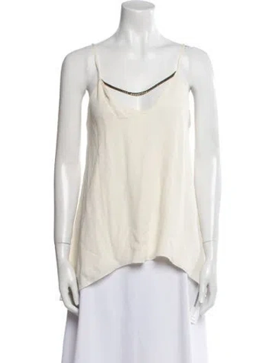 Pre-owned Lapointe Silk Scoop Neck Top In Neutral