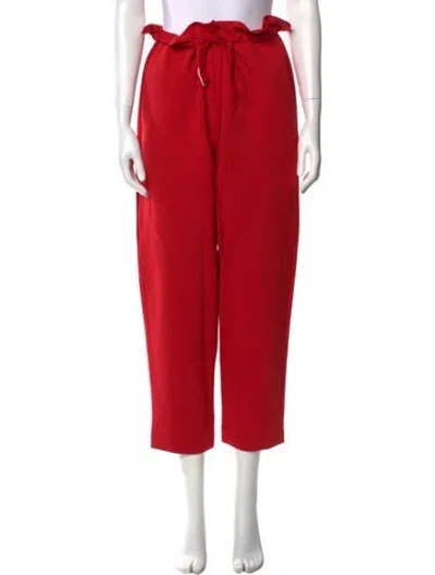 Pre-owned Lapointe Silk Straight Leg Pants In Red