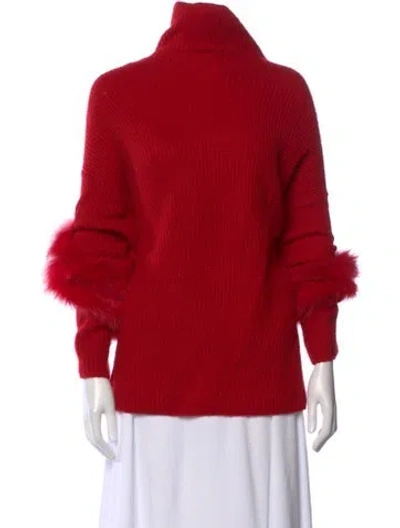 Pre-owned Lapointe Silk Turtleneck Sweater In Red