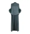 Lapointe Silk Twill Feather Cape Top In Blue