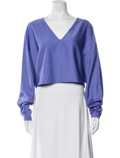 Pre-owned Lapointe Silk V-neck Top In Purple
