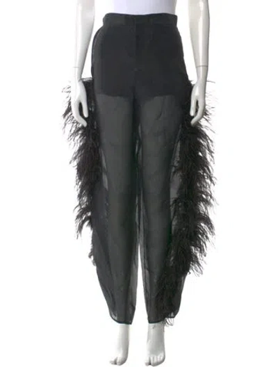 Pre-owned Lapointe Silk Wide Leg Pants In Black