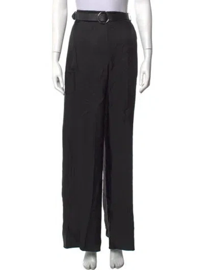Pre-owned Lapointe Silk Wide Leg Pants In Black