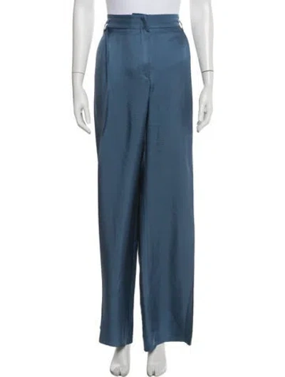 Pre-owned Lapointe Silk Wide Leg Pants In Blue