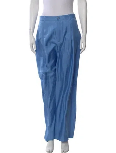 Pre-owned Lapointe Silk Wide Leg Pants In Blue