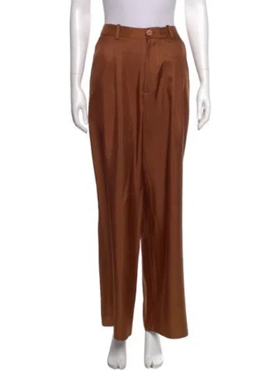 Pre-owned Lapointe Silk Wide Leg Pants In Brown