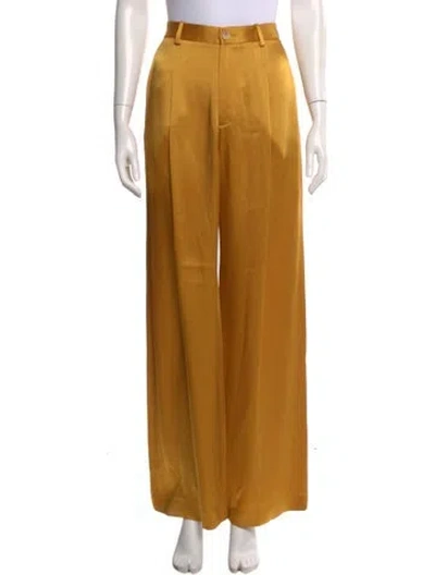 Pre-owned Lapointe Silk Wide Leg Pants In Gold
