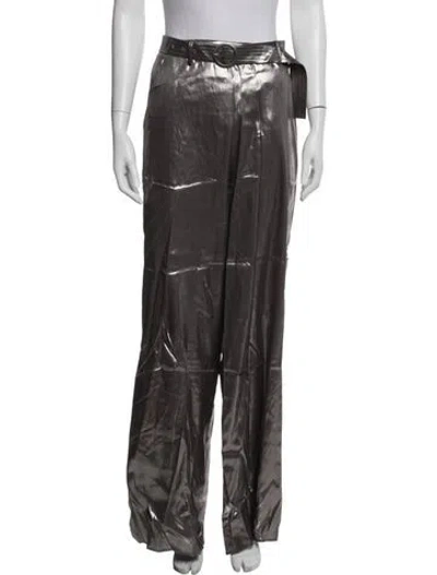 Pre-owned Lapointe Silk Wide Leg Pants In Gray