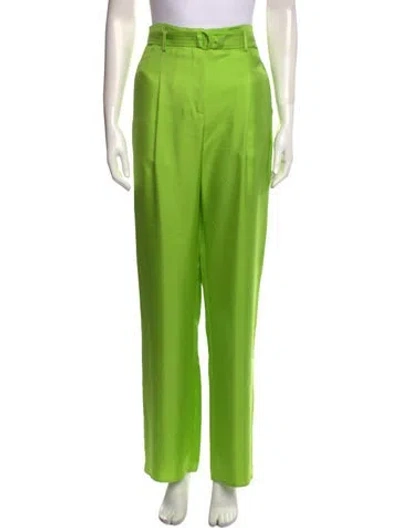 Pre-owned Lapointe Silk Wide Leg Pants In Green