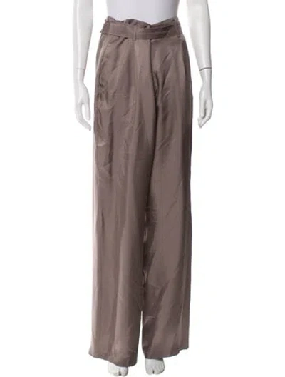 Pre-owned Lapointe Silk Wide Leg Pants In Neutral