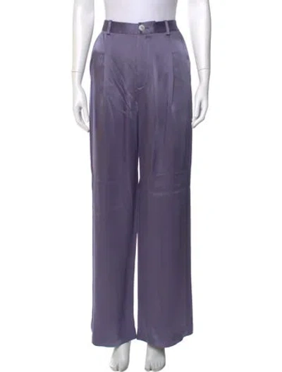 Pre-owned Lapointe Silk Wide Leg Pants In Purple