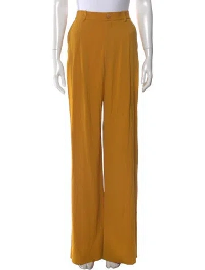 Pre-owned Lapointe Silk Wide Leg Pants In Yellow
