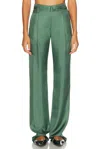 Lapointe Silky Twill Belted Pant In Green