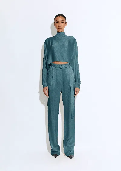 Lapointe Silky Twill Belted Pant In Slate
