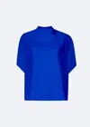 Lapointe Silky Twill Cape Tee In Electric Blue